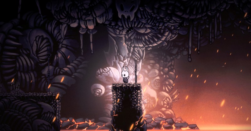 Существо спящее на каменном возвышении hollow knight