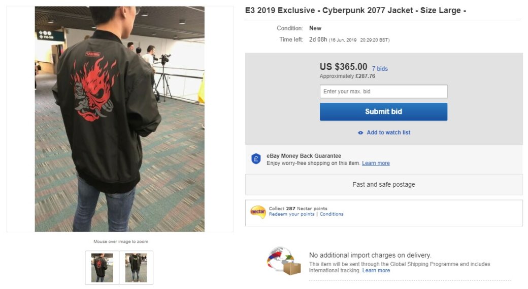 На eBay куртка по Cyberpunk 2077 продается за 29 тысяч рублей. Разработчики просят не покупать ее | - Изображение 2